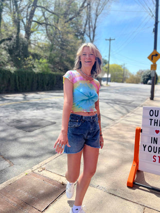 Tie Dye Baby Tee – Upcycled Vintage Graphic Tee