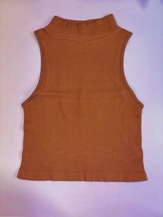 Sleeveless Turtleneck Crop Top