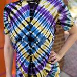 up close look at diamond pattern tie dye tshirt
