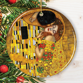 Gustav Klimt The Kiss Ceramic Ornament