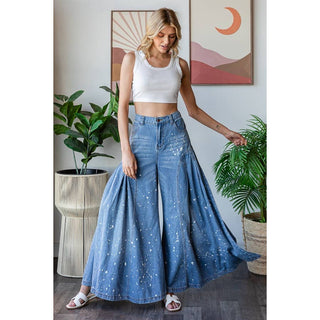 Washed Wide Leg Denim Denim Jeans