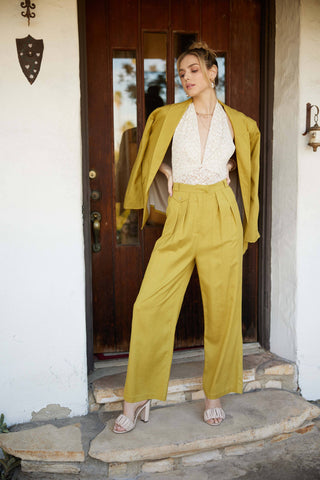 Vintage Inspired High Waisted Linen Pants