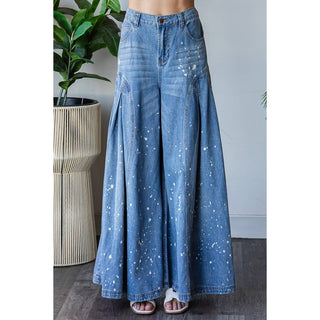 Washed Wide Leg Denim Denim Jeans