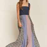 Plus Size Dress Vintage Suspender Maxi