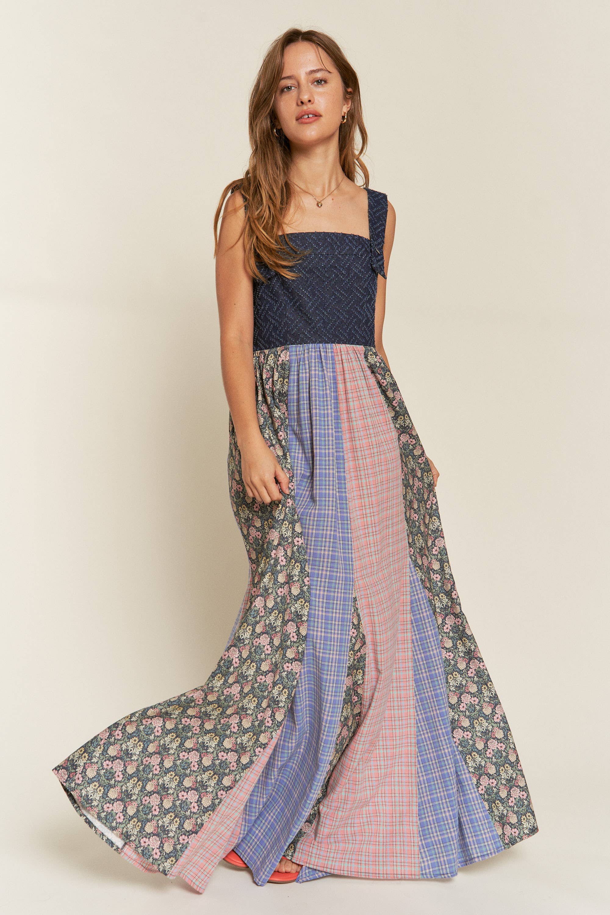 Plus Size Dress Vintage Suspender Maxi