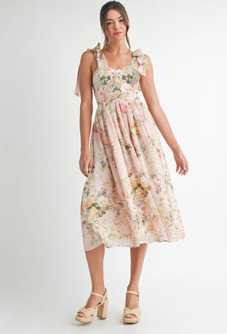 Floral Printed Party Midi Dress