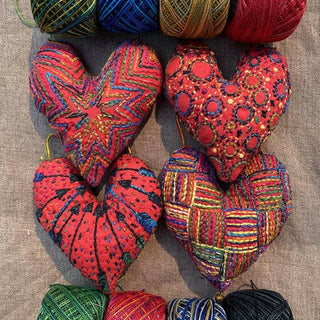 Heart Ornaments Embroidery Sampler