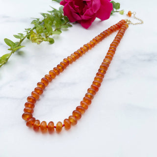 Carnelian 8mm Hand Knotted Beaded Necklace