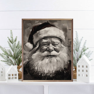 Santa Claus Black & White - Christmas Artwork