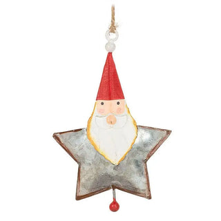 Abbott - Classic Star Santa Ornament-2Asst-5’’L-3520