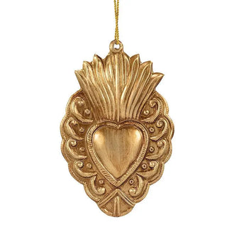 Abbott - Sm Scallop Edge Flame Heart Ornament-6’’H