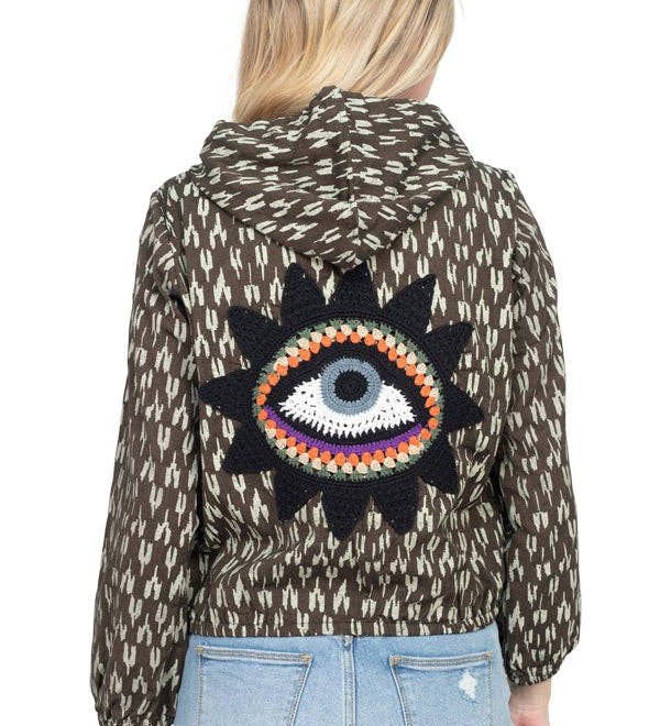 Crochet Mandala Bomber Jacket