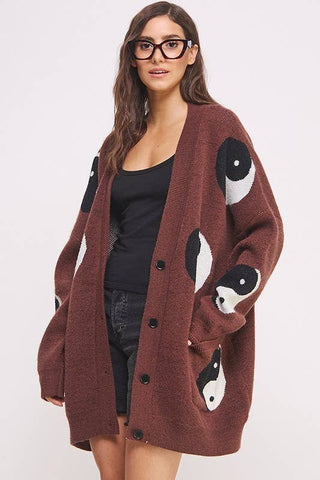 Plus Size Over Sized Yin Yang Cardigan