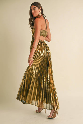 Metallic Gold Maxi Dress