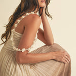 Ombre Pleated Maxi Dress