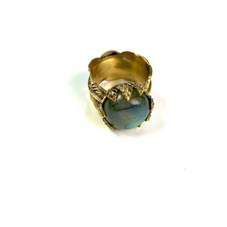 Alaine Labradorite Brass Ring - 7 - 7