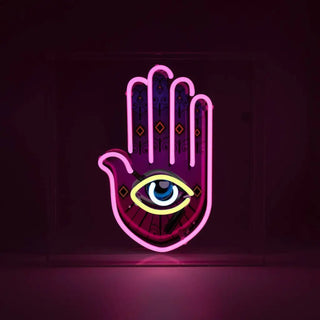 ’All Seeing Eye’ Hamsa Acrylic Box Neon Light