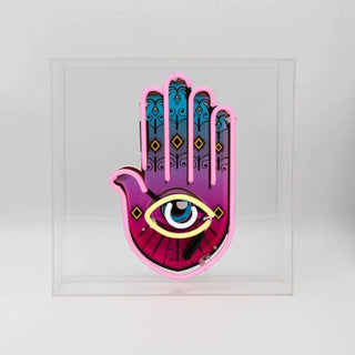 ’All Seeing Eye’ Hamsa Acrylic Box Neon Light