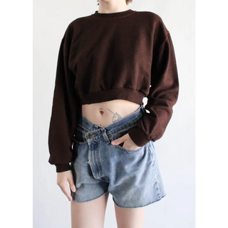 American Recycled Clothing - Cropped Fitted Sweatshirt