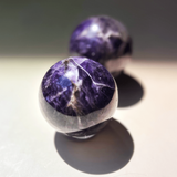 Deep purple amethyst crystal sphere polished natural gemstone ball for calm and protection