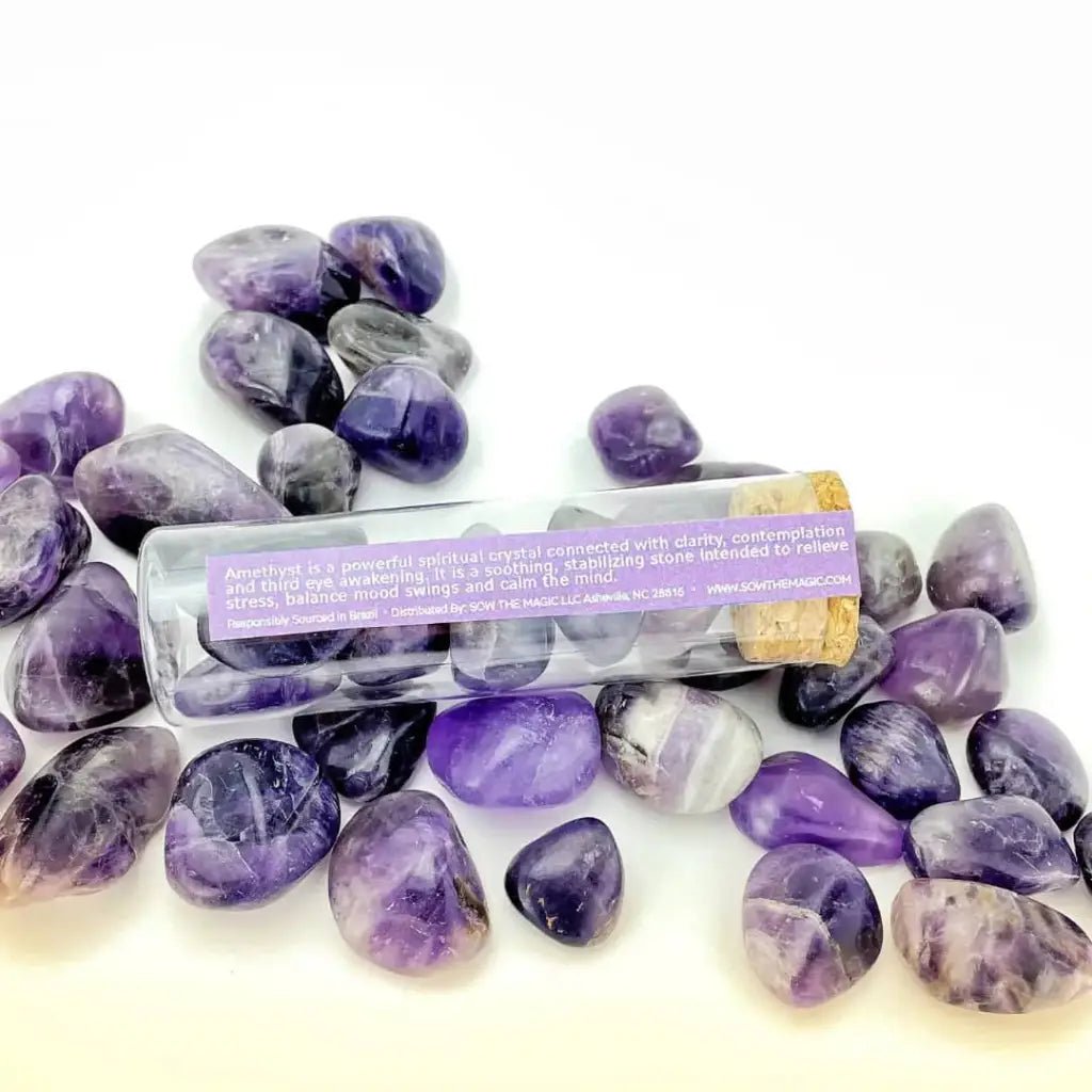Amethyst Tumbled Gemstones Vial