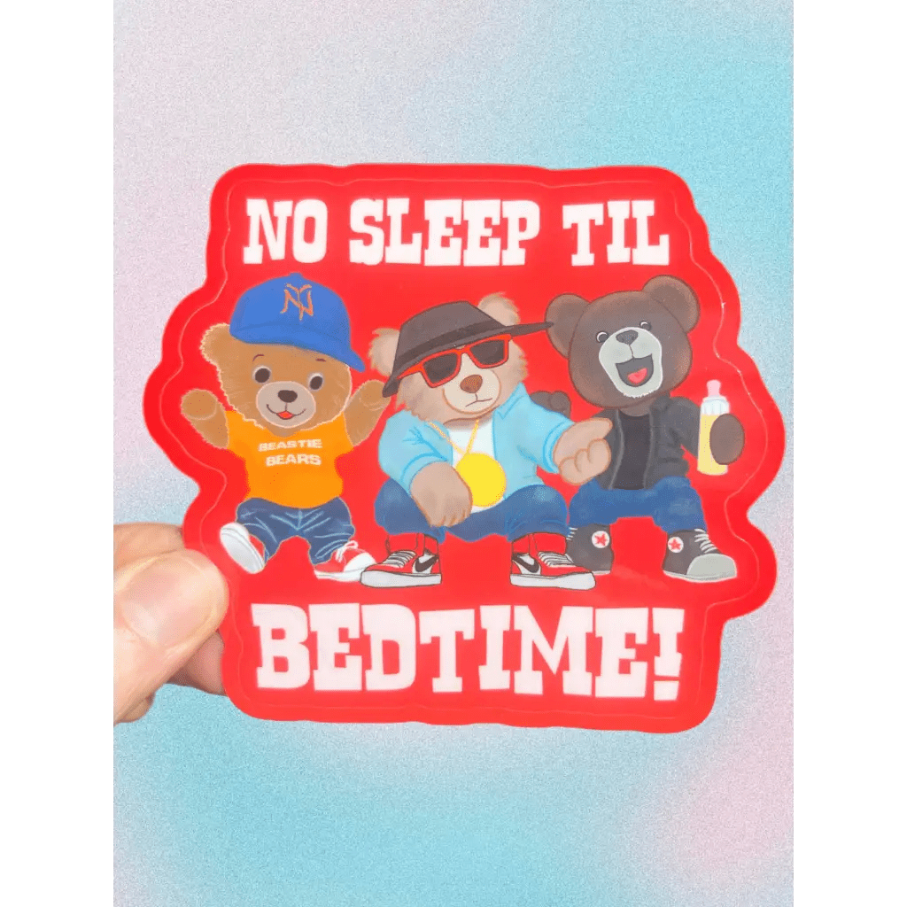 Astral Weekend - No Sleep Til Bedtime Beastie Bears 3 Inch Sticker - The Boho Depot