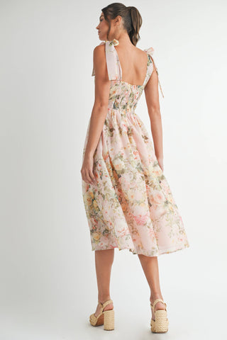 Floral Printed Party Midi Dress