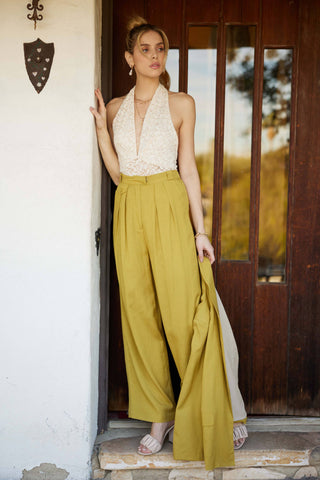 Vintage Inspired High Waisted Linen Pants