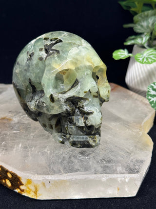 Prehnite Crystal Skull 