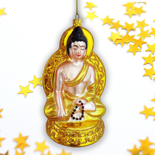 Golden Buddha Glass Ornament