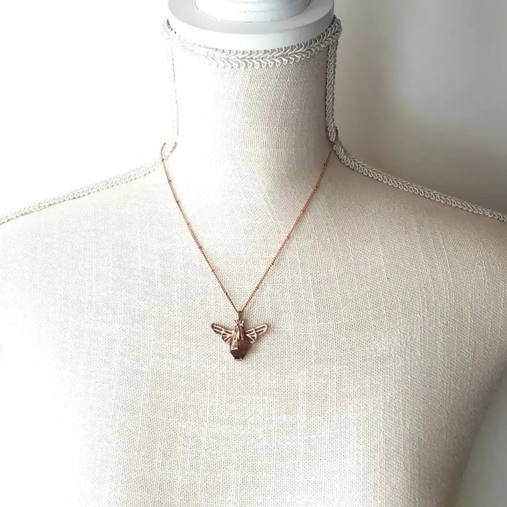 Baby Citrine Bee Necklace by MergingMetals - The Boho Depot