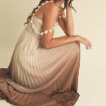 Ombre Pleated Maxi Dress
