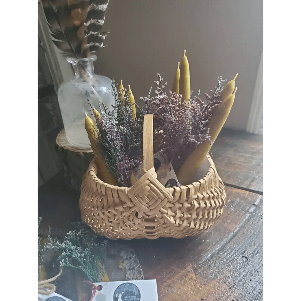 Beeswax Candle and Floral Bundle