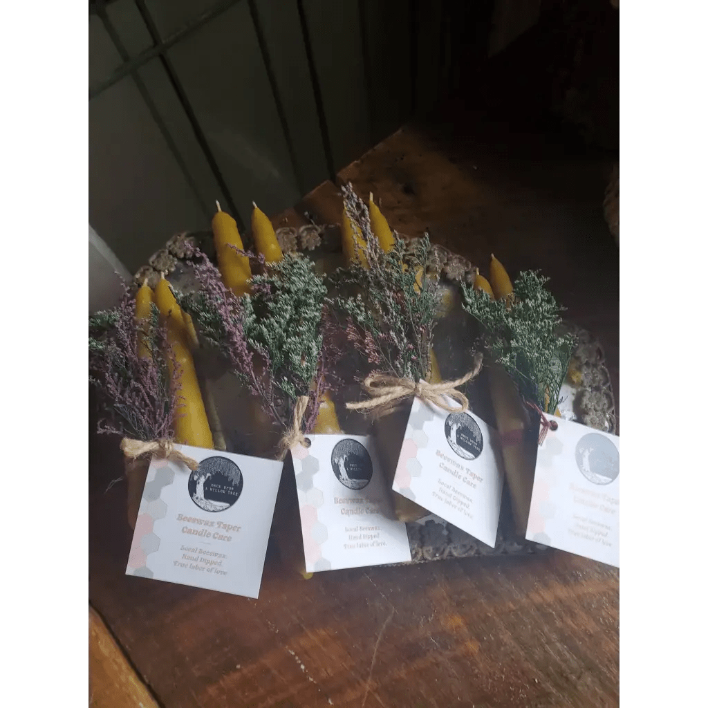 Beeswax Candle and Floral Bundle
