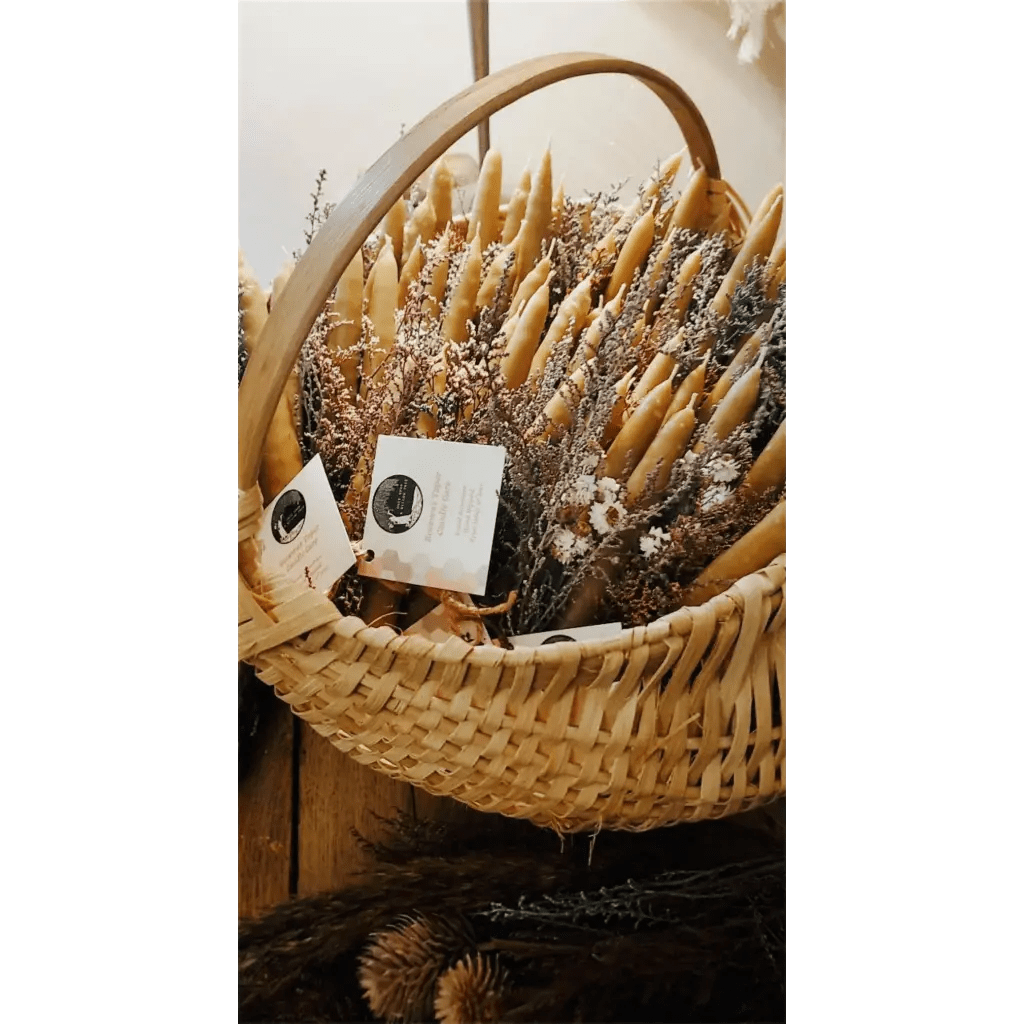Beeswax Candle and Floral Bundle