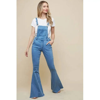 Bell Bottom Overalls - Small / Light Denim