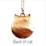 Black Druzy Crystal Cat Necklace