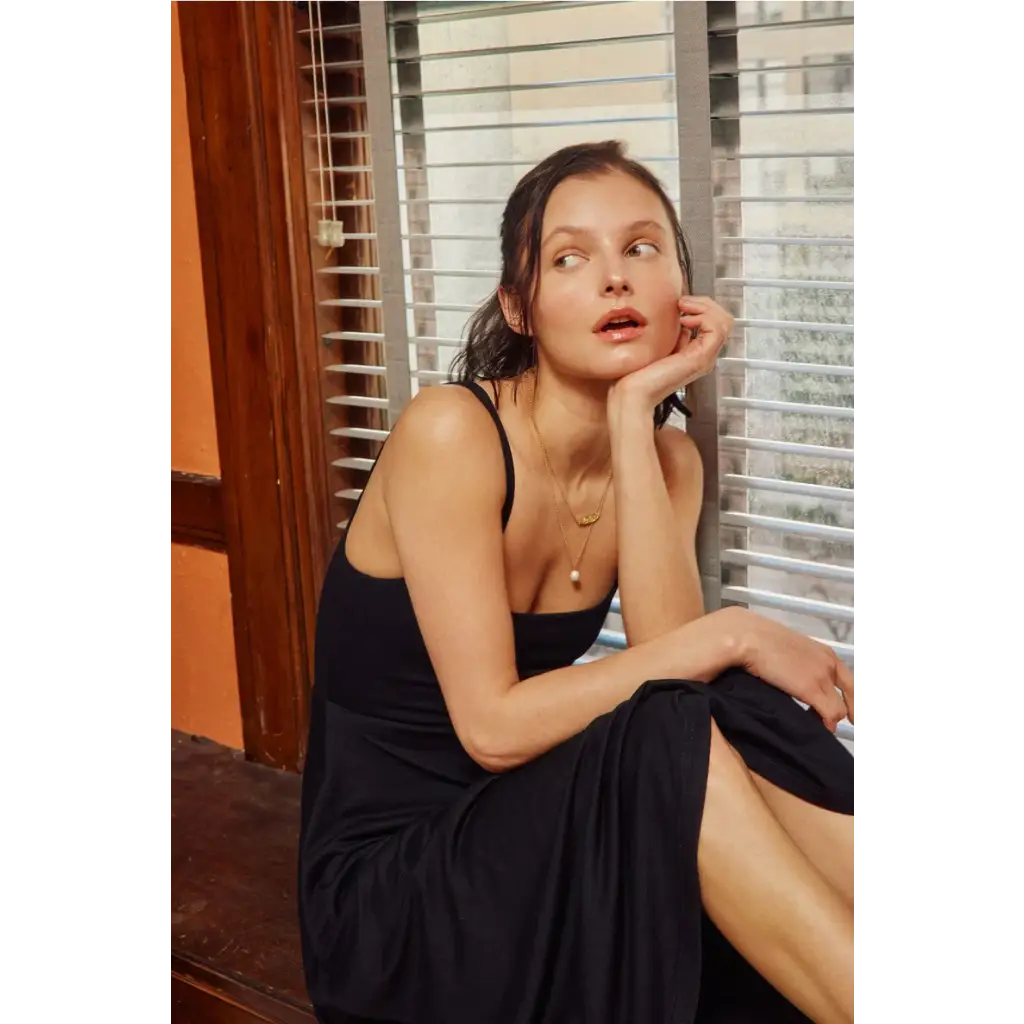 Black Midi Dress by Lara Daisy Small