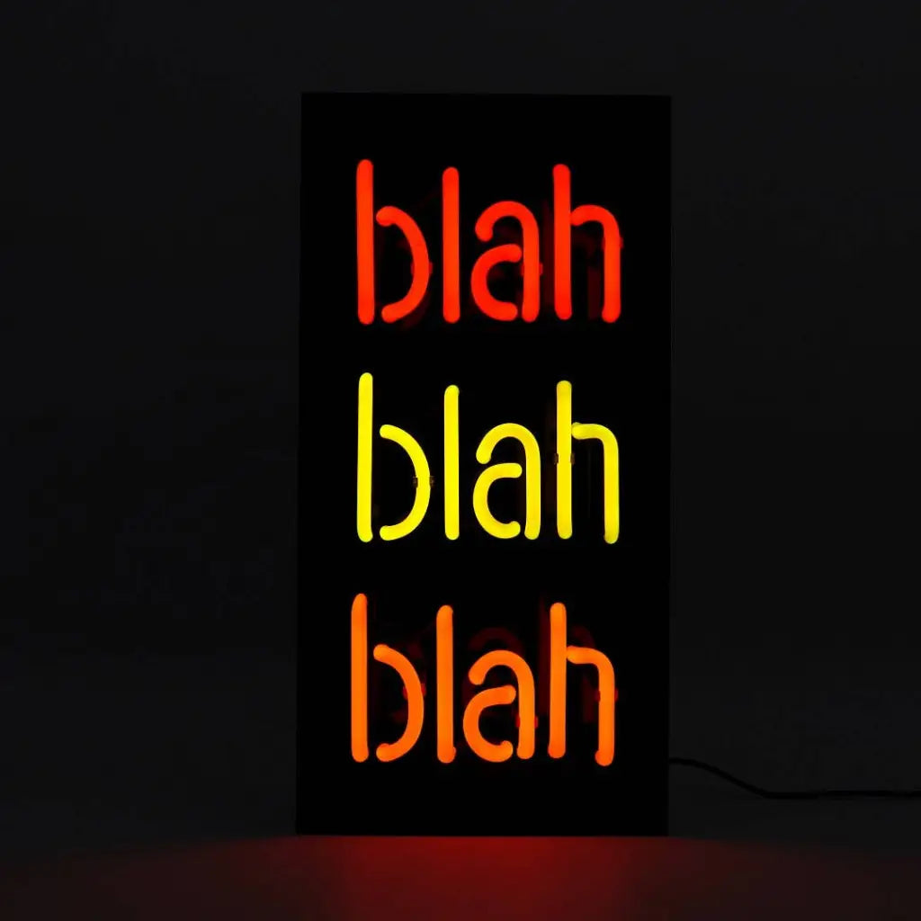 ’Blah Blah Blah’ Glass Neon Sign