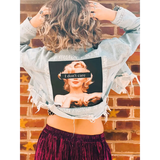 Blue and Black Jean Jacket - Marilyn Monroe Crop