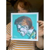 Blue David Bowie Art Print