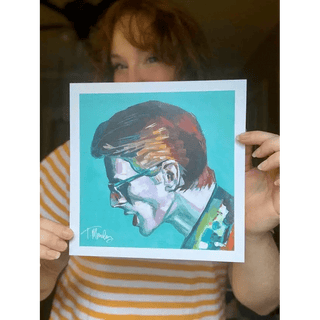 Blue Bowie- 8x8 Art Print - by Tyler Darling