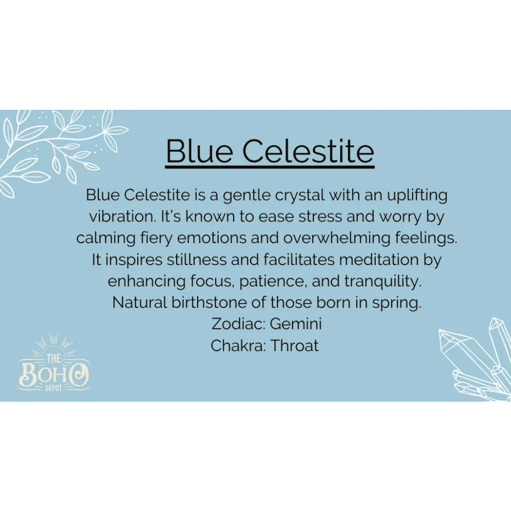 Blue Celestite Crystal Tumbled Stone