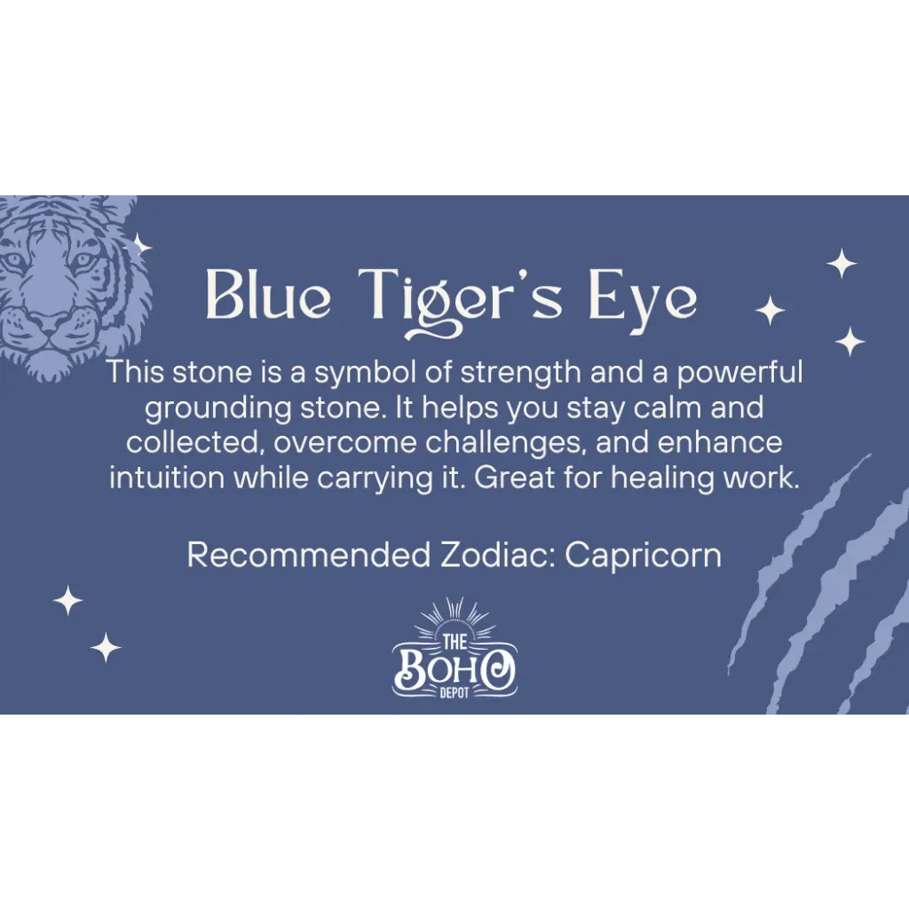 Blue Tiger's Eye Tumbled Stone - The Boho Depot