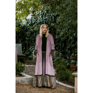 Blush Velvet Faux Fur Jacket by Jennafer Grace