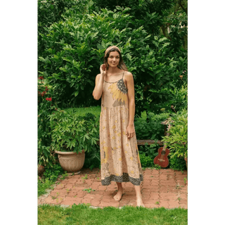 Bohéme Slip Dress with Bees and Sunflowers by Market