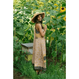 Bohéme Slip Dress with Bees and Sunflowers by Market