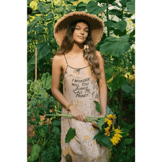 Bohéme Slip Dress with Bees and Sunflowers by Market