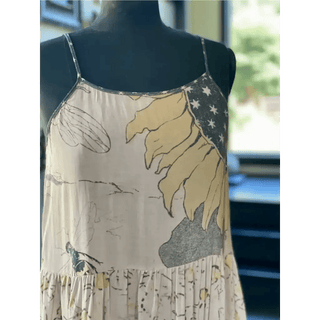 Bohéme Slip Dress with Bees and Sunflowers by Market