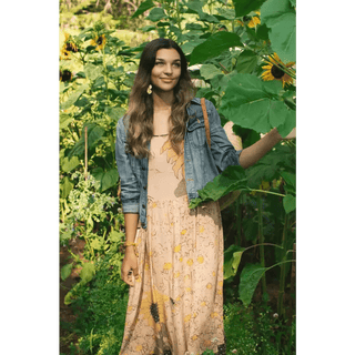 Bohéme Slip Dress with Bees and Sunflowers by Market